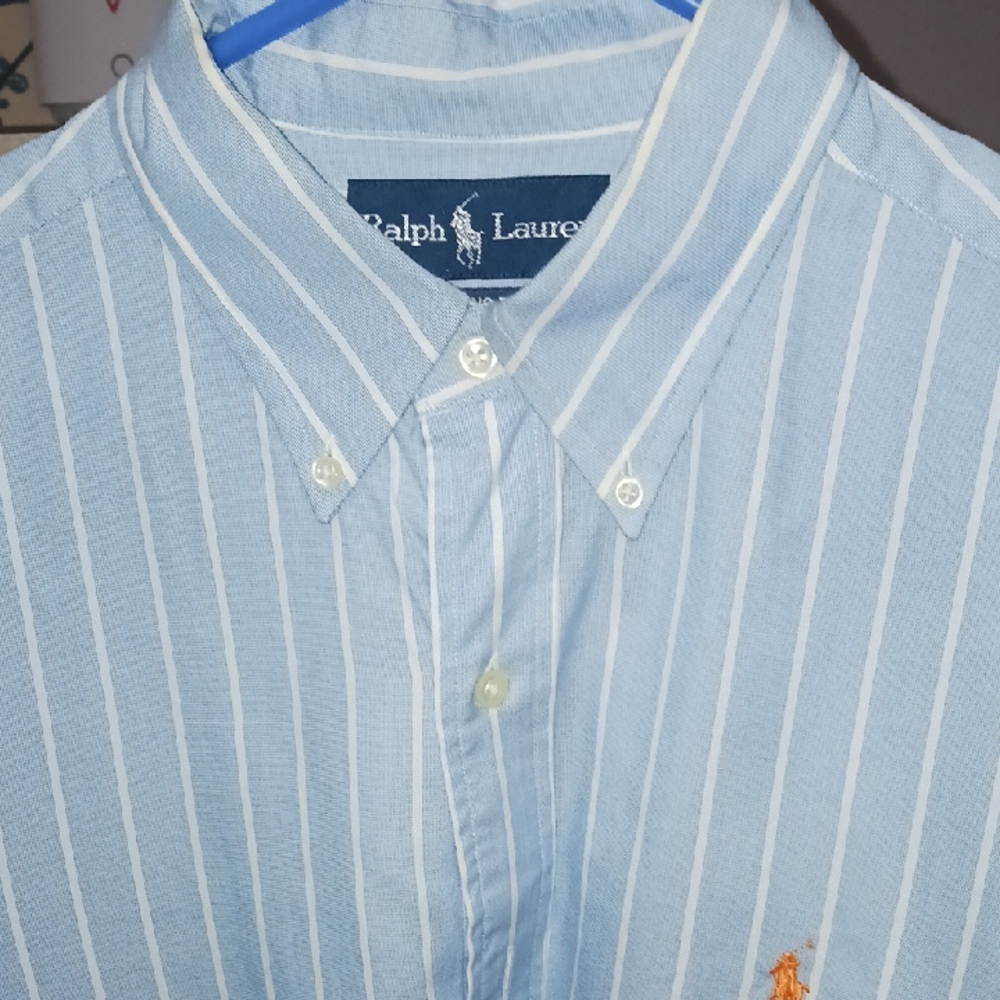 Ralph Lauren Men's Blue Striped Shirt